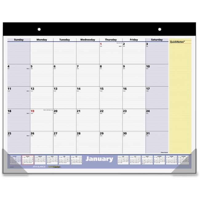 At A Glance Quicknotes Monthly Desk Pad Julian Monthly 1 1