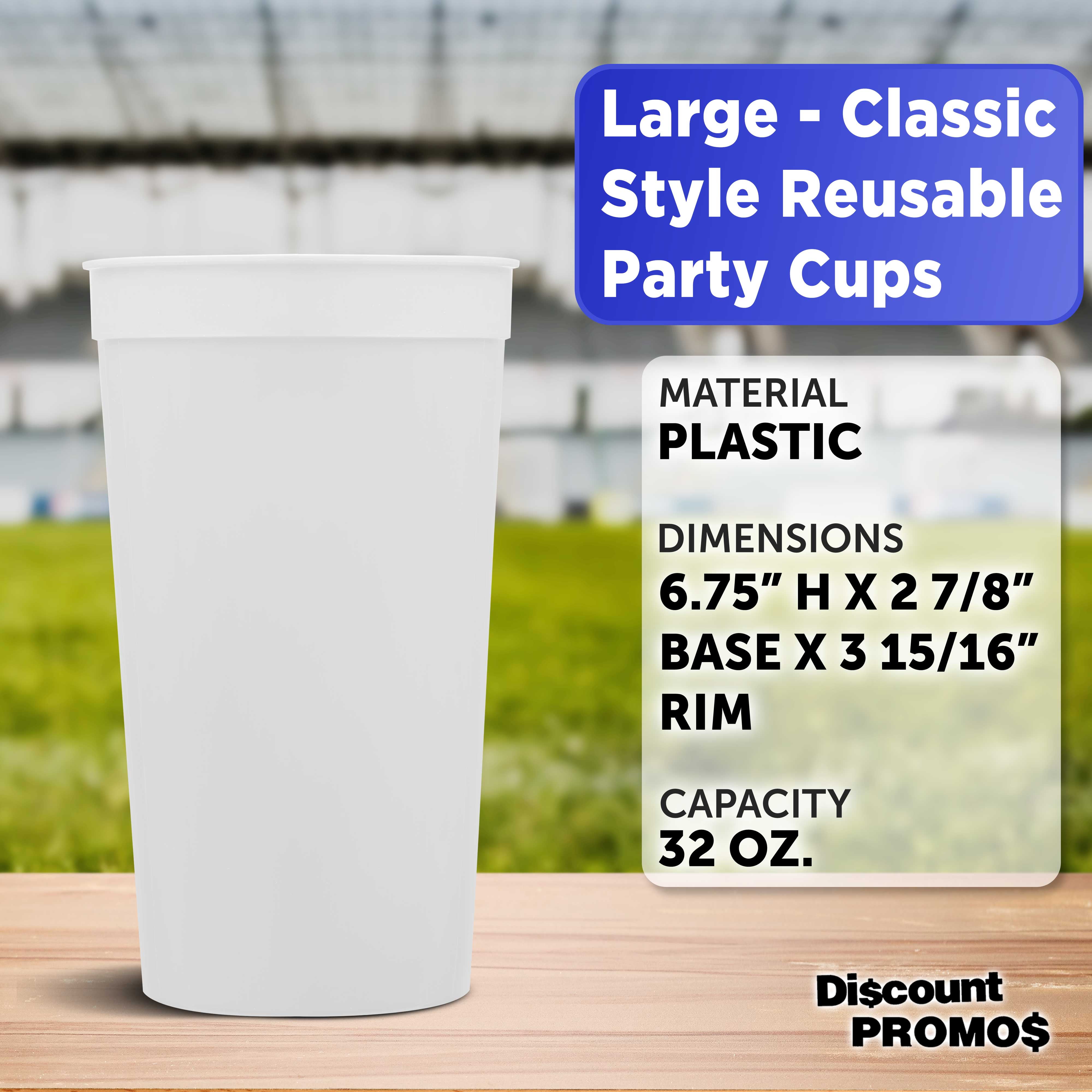 32 oz. Blank Recyclable Plastic Cup