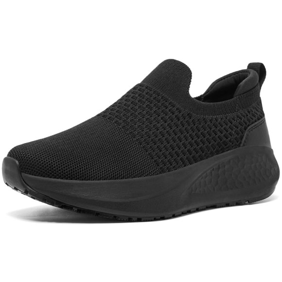SHULOOK Non Slip Work Shoes for Women Slip Resistant Sneakers Mesh Slip On Food Service Shoes Chef Kitchen Restaurant Lightweight Comfortable Sock Shoes B