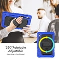 thumbnail image 2 of Case for Samsung Galaxy Tab S10 Lite/S10 FE/S9 FE 10.9 Inch with Screen Protector, 360 Degree Rotating Kickstand Hand Strap Heavy Duty Shockproof Cover with Shoulder Strap, Blue, 2 of 7