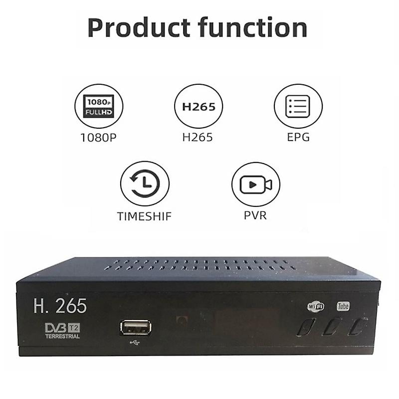 DVB T2 HEVC 265 Digital TV Tuner DVB-T2 265 1080P HD Decoder USB Terrestrial TV Receiver EPG Set Top Box,EU Plug