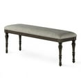 thumbnail image 1 of Steve Silver Linnett Gray Fabric Dining Bench, 1 of 4