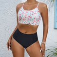 thumbnail image 2 of YDLCAFD Easter Women's Fresh Printed Quick Drying Strap Bikini Split Swimsuit, 2 of 9