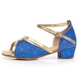 thumbnail image 4 of HAOTAGS Children's Latin Tango Dance Shoes, Performance Practice Lightweight Dance Practice Shoes Blue 35, 4 of 8