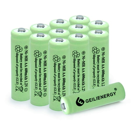 BAOBIAN AA 600mAh 1.2V NiMH Rechargeable Solar Batteries for Outdoors Solar Lights 12 Pack