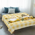 thumbnail image 4 of Gnomes Sunflowers Blanket Soft Cozy Warm Throw Blanket for Couch, Plush Fuzzy Flannel Fleece Blankets for Sofa, Pastoral Botanical Yellow Plaid Bed Blankets Lightweight Gifts for Women, 50"x60", 4 of 9