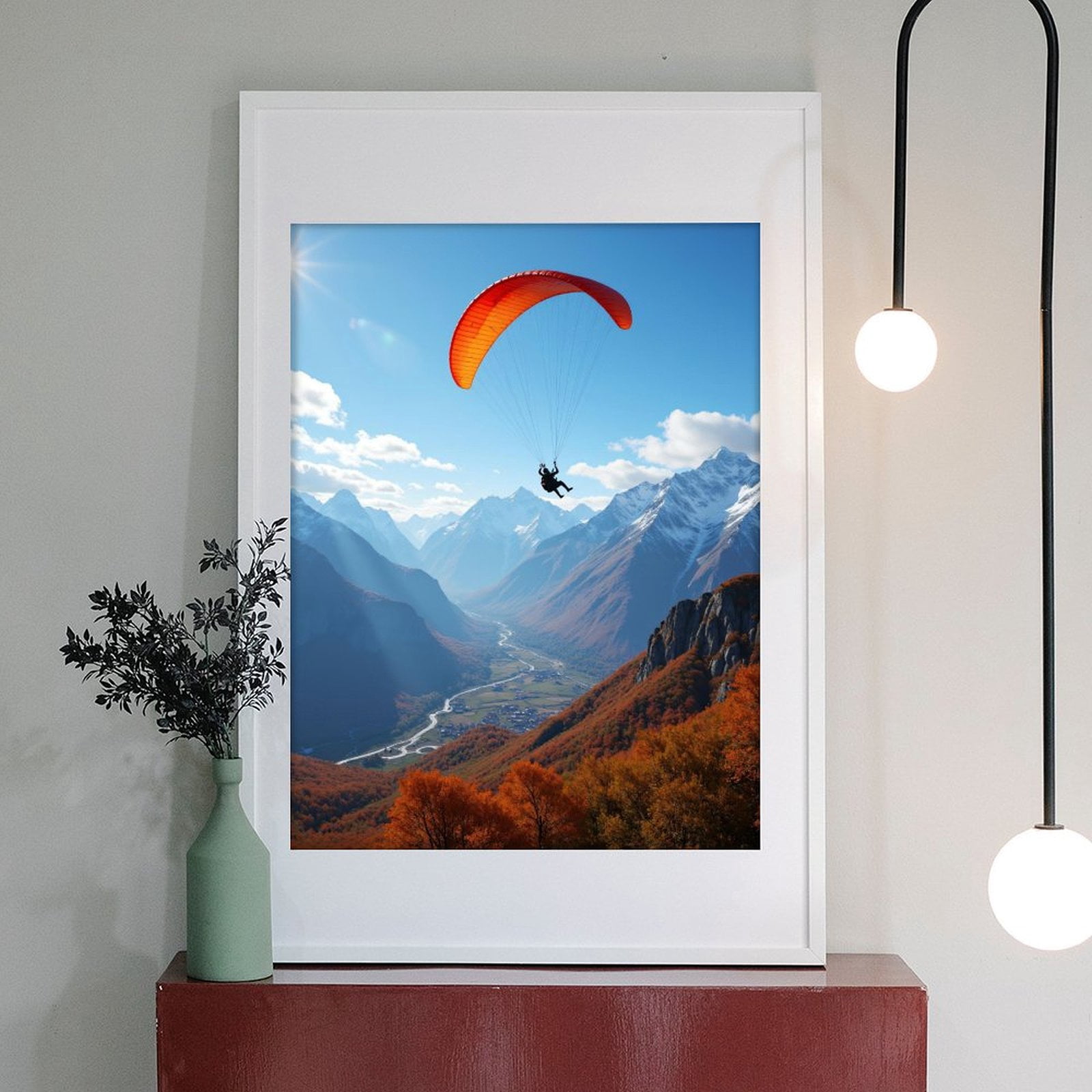 Diamond Art Kits for Adults - 5d Paraglider Above Autumn Valley Diamond Painting for Adults, Diamond Art for Adults Beginners, Diamond Painting Kits for Adults for Home Wall Decor