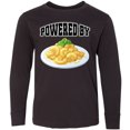 thumbnail image 3 of Inktastic Powered by Macaroni and Cheese Long Sleeve Youth T-Shirt, 3 of 5