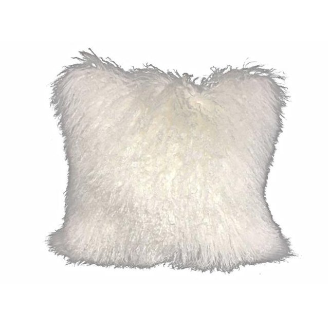 HomeRoots 334367 Bright White Tibetan Lamb Pillow