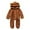 Brown, variant on Diufon Infant Baby Boy Girl Fleece Romper Long Sleeve Thickened Warm Zipper Hoodie Bodysuit Footie Jumpsuit