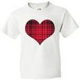 thumbnail image 3 of Inktastic Red Plaid Heart Youth T-Shirt, 3 of 5