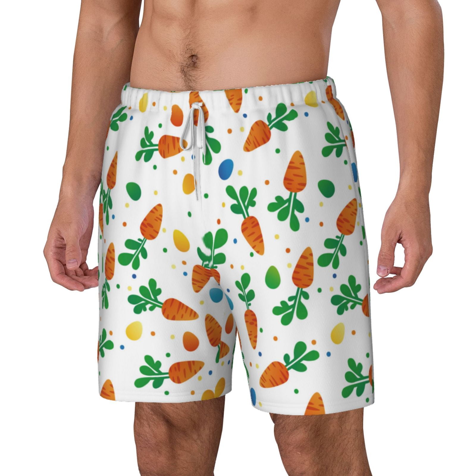 Xecao Cute Carrot for Men's Swimming Trunks Swim Trunks Quick Dry Swim Shorts with Mesh Lining Funny Swimwear Bathing Suits