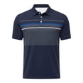 thumbnail image 3 of BUWTTED Polo Shirts for Men Short Sleeve Button Lapel Loose Breathable Comfortable Golf Sport Summer Casual Shirts Navy L-110, 3 of 3