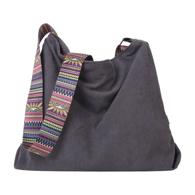 Bolso Mensajero Hobo Monedero Pana Gran Capacidad Con Bolsillos Correa Ajustable Casual para Mujer