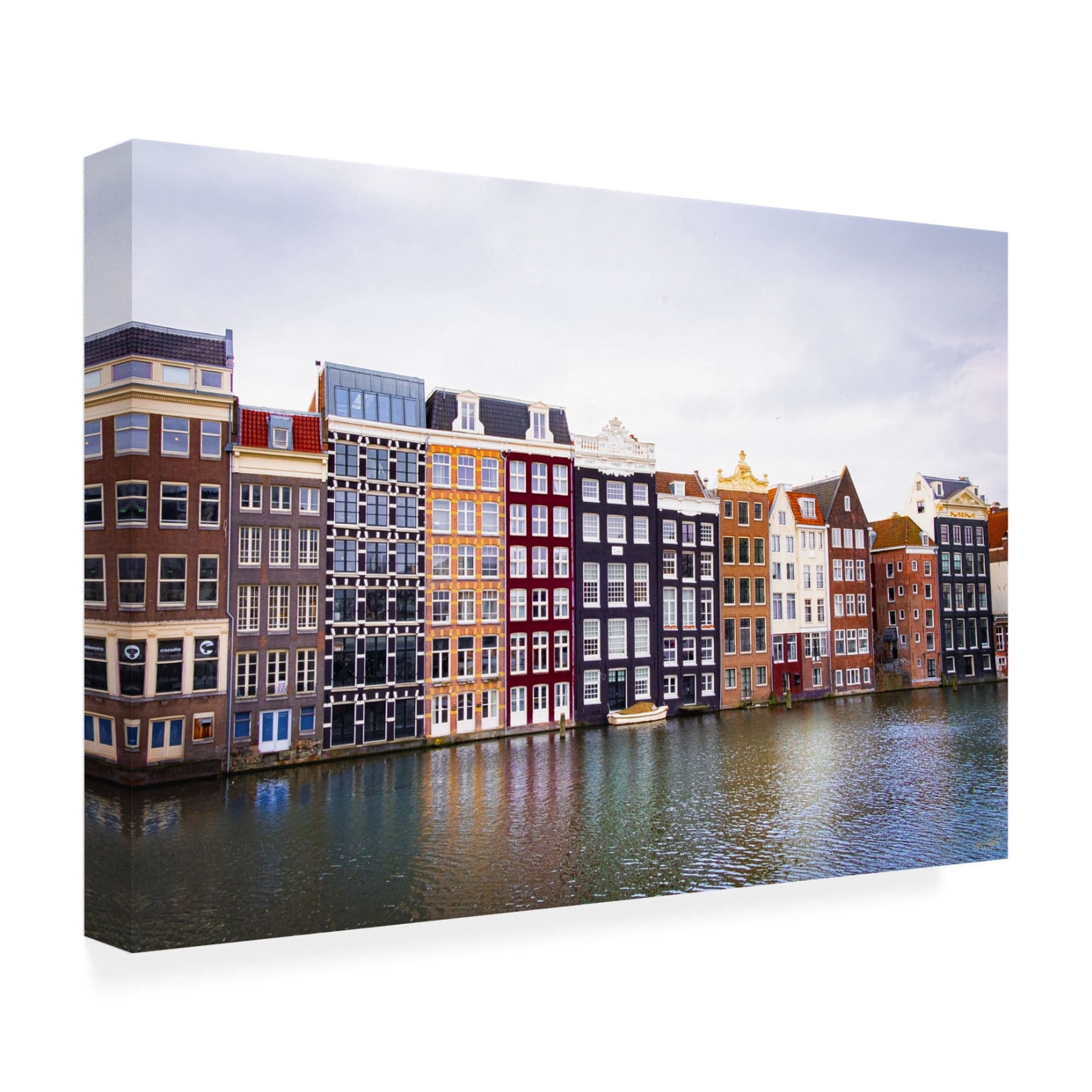 Canvas Wall Art - Life BeautifuLEE 'Amsterdam Water Houses' Wall Art for Living Room, Bedroom, or Office Décor by Trademark Fine Art - 24 x 16 Inches