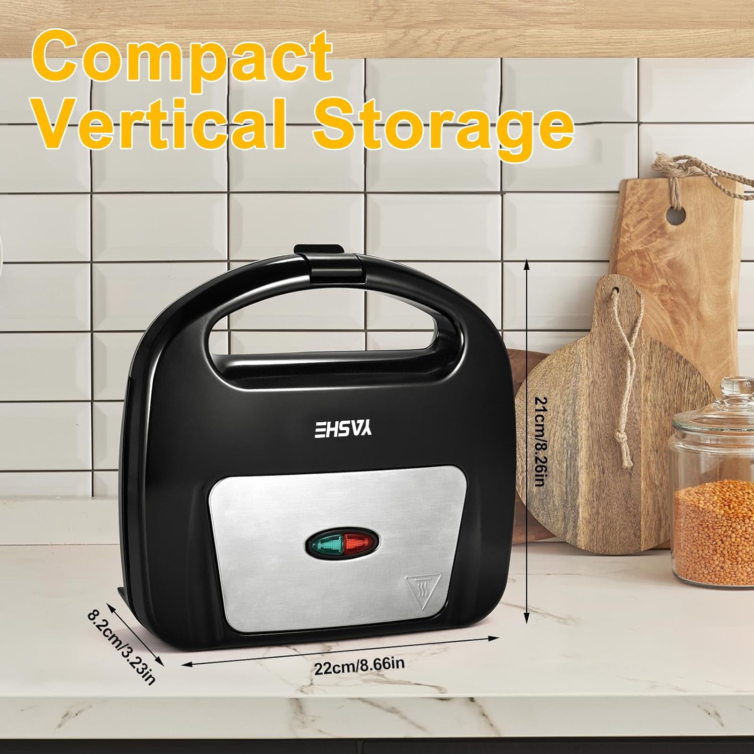 SONGAUN Belgian Waffle Maker, Dual Non-Stick Waffle Iron with Automatic Temperature Control, LED Indicator & Cool-Touch Handle, 750W, Easy to Clean Compact Waffle Machine for Home Breakfast