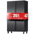 thumbnail image 3 of AUHUP Wider & Deeper Metal Storage Cabinet with Wheels,Tall Rolling Garage Storage Cabinet with Pegboards,Black Garage Metal Cabinets with Lock and Shelves, 43''Wx 20''Dx71"H, 3 of 10