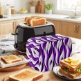 thumbnail image 2 of Toaster Cover 2 Slice, Purple White Moire Dustproof Bakeware Oven Protector with Top Hook, Modern Abstract Art Waterproof Small Kitchen Appliance Toasters Dust Cover, 11"x6"x8", 2 of 3