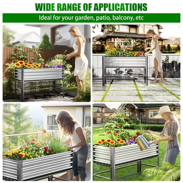 DWALE Raised Garden Bed With Legs - 48x24x32in Metal Planter Box, 1000lb Capacity