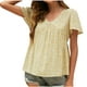 thumbnail image 1 of Blusas para Mujeres Casual, Impresión Floral Sólida de Gran Tamaño, Cuello de Manga Corta Blusa Superior, 1 of 9