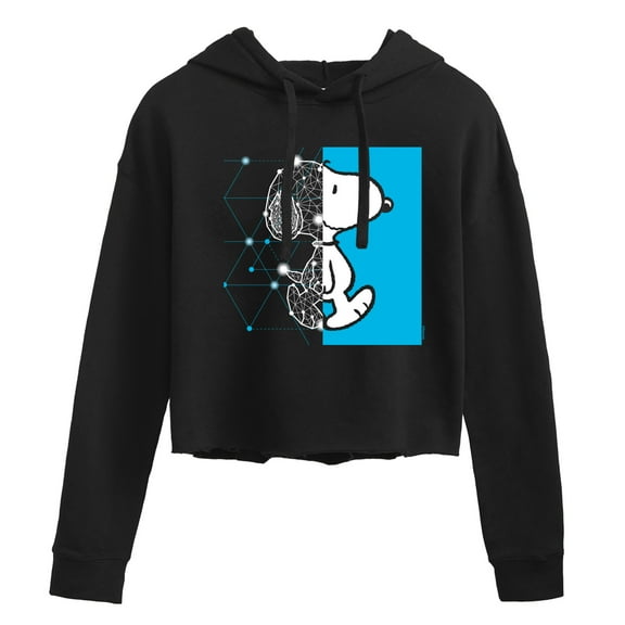 Peanuts - Snoopy Wire Frame - Juniors Cropped Pullover Hoodie