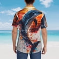 thumbnail image 4 of Pofeuu Sunset Ocean Watercolor Dolphin Print Hawaiian Shirt for Men Sleeves Casual Button Down Summer Beach Dress Shirts T-Shirts,Large, 4 of 7