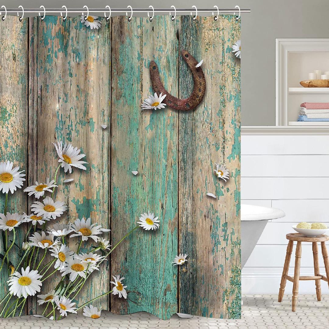 Rustic Shower Curtain, Farmhouse Shower Curtain, Country Shower Curtain