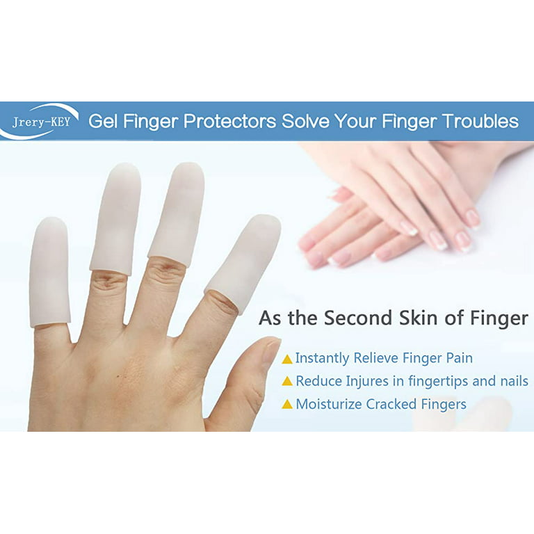 HioIoiH Silicone Finger Protectors 10 Pack, Gel Finger Cots &  Protector,Relief from Pain of Finger Tips Cracked, Arthritis