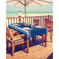 thumbnail image 2 of Outdoor Tablecloth with Umbrella Hole & Zipper, Blue Striped Rectangle Tablecloth 60x84 Inch, Farmhouse Blue White Stripes Patio Table Cover Waterproof Table Cloth for Picnic/Party, 2 of 6