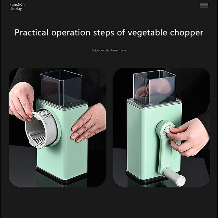 Multi-function vegetable cutter Hand drum rotary shaper, with 3 stainless  steel blades, very suitable for potato grater, vegetable slicer, cheese