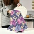 thumbnail image 6 of Coolnut Purple Flowers Kitchen Dish Towels Set of 4,Dishcloths,Absorbent Soft Towels Hand Towels, Tea Towels,18" x 28", 6 of 6
