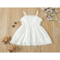 thumbnail image 4 of Robe en Dentelle Florale Sans Manches Couleur Unie Bretelles Spaghetti Robe TuTu Blanche Robe de Princesse, 4 of 10