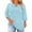 Light Blue, variant on Posijego Womens Plus Size Tops Short Sleeve Tunic Top Keyhole Crew Neck Loose Casual Basic Shirts for Women