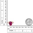 thumbnail image 6 of Gem Stone King 18K Rose Gold Plated Silver Red Created Ruby and Lab Grown Diamond Engagement Ring for Women | 3.70 Cttw | Oval 14X10MM | Gemstone July Birthstone | Size 6, 6 of 6
