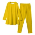thumbnail image 2 of Kids Girl Fall Outfits Yellow Dress Girls Crewneck Soft Comfort Long Sleeve Top Pants Girls Lounge Sets Girls Outfits Size 3T, 2 of 4