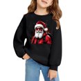thumbnail image 4 of PMVFHDE Chandail à Capuchon et Chandails en Molleton pour Filles Imprimé Manches Longues Col Rond avec Poche Chandail Confortable Doux Décontracté pour Enfants Saison des Fêtes Noir, 5-6 Ans, 4 of 4