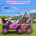 thumbnail image 3 of Funcid 24 Volt Ride on Toys, 2-Seater Ride on Cars with Remote Control, 400W Electric Car, Ride on UTV w/ Bluetooth, MP3, Seat Belts, Volume Adjustment, Suspension, Pink, 3 of 7