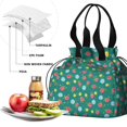 thumbnail image 4 of Pioneer Flower Floral Print Pattern Drawstring Lunch Bag Women - Drawstring Lunch Bag Insulated for Work Office - Stain-Resistant Large Lunchbags for Women with Multi-Pockets, 4 of 6