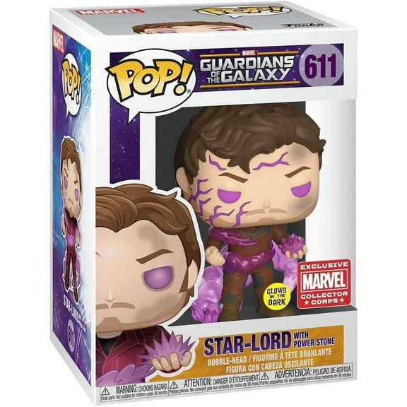 Funko POP! Marvel Star-Lord Vinyl Figure (with Power Stone, Glow-in-the-Dark)