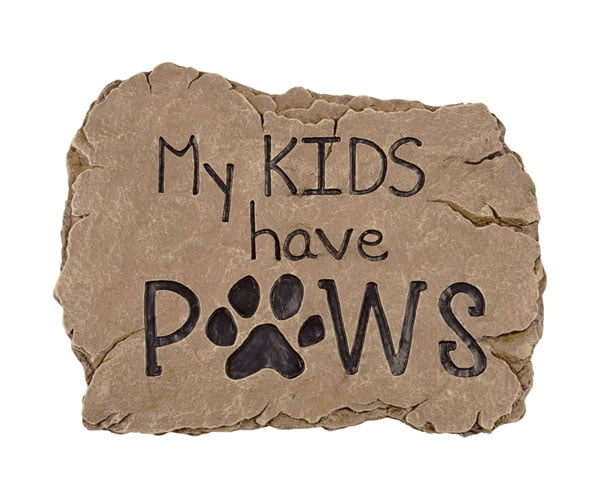 Carson Home Accents CHA13028 Kids Paws Pet Garden Stone by