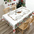 thumbnail image 3 of Mizhona Merry Christmas Rectangle Tablecloth Winter Xmas Tree for Party Dining Kitchen Waterproof Washable Red and Green 60"x102", 3 of 6