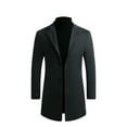 thumbnail image 2 of Fall/winter New Style Plus Cotton Solid Color Woolen Lapel Mens Overcoat Jacket, 2 of 9