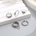 thumbnail image 4 of OUSITAID 5Pcs/Set Stackable Ring Adjustable Heart Rings Set Vintage Boho Jewelry for Women Girls, 4 of 7
