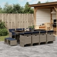 thumbnail image 1 of vidaXL 13 Piece Garden Dining Set with Cushions Grey Poly Rattan, 1 of 5