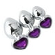 thumbnail image 3 of Juego de tapones anales en forma de corazón, 3 piezas de tapón anal de metal, tapón anal de juguete, tapones anales de metal construidos para precisión, 3 of 8