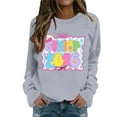 thumbnail image 1 of Zhanying Chandail en Molleton Noir pour Femmes Col Rond Mignon Chandail Coupe Décontractée Manches Longues Tops d'Automne Pulls Basiques, 1 of 6