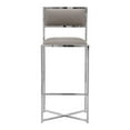 thumbnail image 2 of Eun 30 Inch Vegan Faux Leather Barstool, Chrome Base, Set of 2, Gray - Saltoro Sherpi, 2 of 6