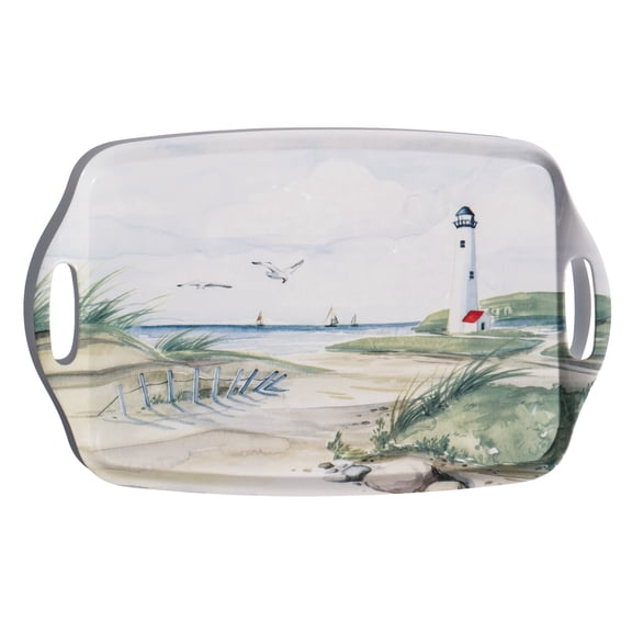 By the Shore Melamine Handled Serving Tray - White - 19.1" x 12.2"