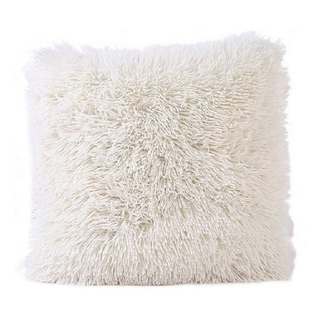 Faux Fur Pillow Cover - Tayyakoushi Pillow Cover Home Decorative Super Soft Plush Mongolian Faux Fur Throw Pillowcase Cushion Case for Sofa or Living Room,18