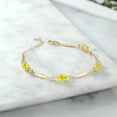 thumbnail image 3 of Gem Stone King 18K Yellow Gold Plated Silver Canary Mystic Topaz and White Topaz Tennis Bracelet for Women | 3.52 Cttw | Gemstone November Birthstone | Oval 7X5MM | 6 inch + 1 inch Extender, 3 of 3